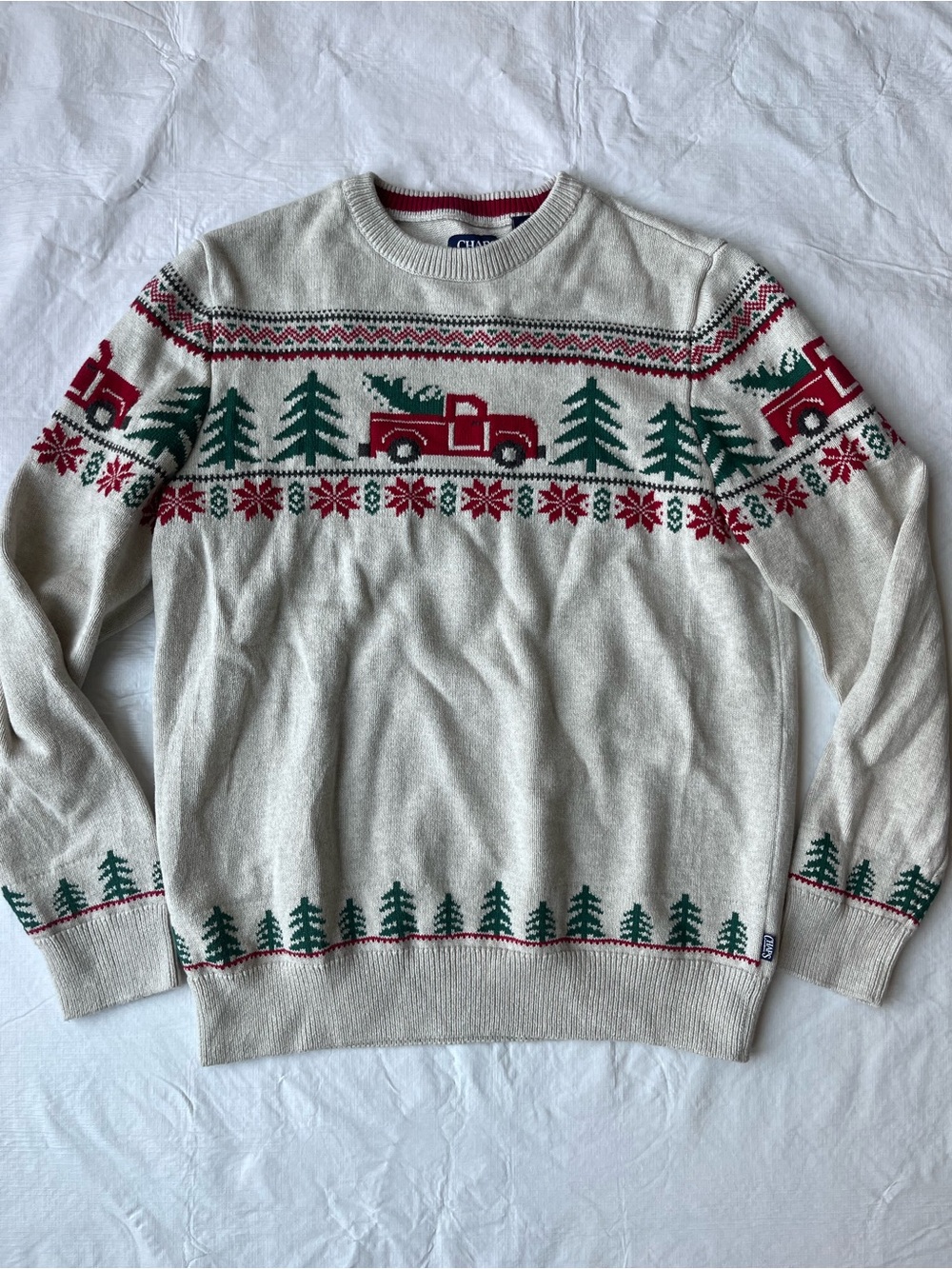 Chaps Christmas Sweater Red Truck